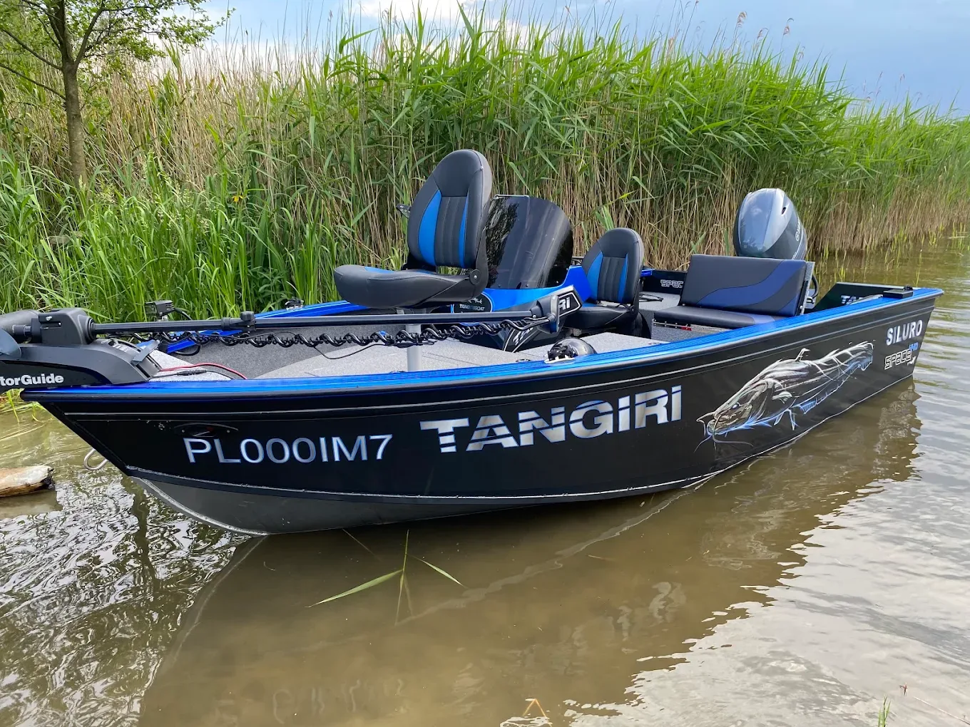 Łódź Tangiri przy trzcinach